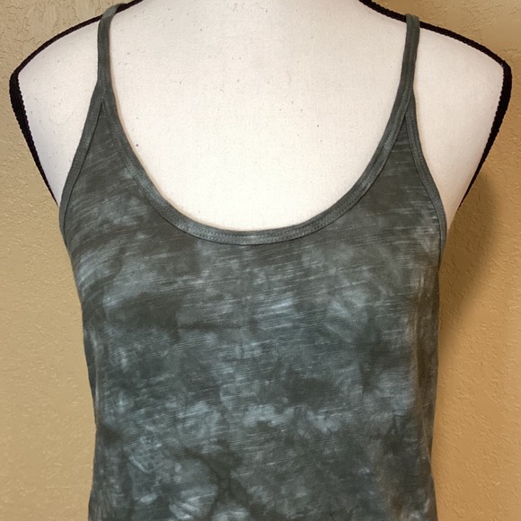 Lilla P Green and white tie-dye tank top, racerback, size small, 100% Cotton - Picture 2 of 6